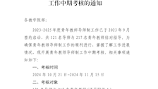 教务处关于开展青年教师导师制工作中期考核的通知