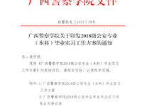 广西警察学院关于印发2018级公安专业（本科）毕业实习工作方案的通知