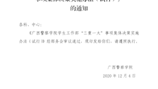 关于印发《广西警察学院学生工作部“三重一大”事项集体决策实施办法（试行）》的通知
