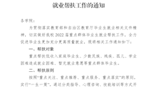 关于做好我校2022届重点群体毕业生就业帮扶工作的通知 