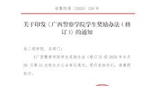 关于印发《广西警察学院学生奖励办法（修订）》的通知